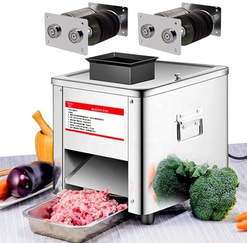 Affettatrice Professionale per Uso Domestico e al Ristorante, Taglia Carne Elettrico da 850 W con Lama di Ricambio da 15 mm, Affettatrice Automatica, Lavora in Silenzio,13mm
