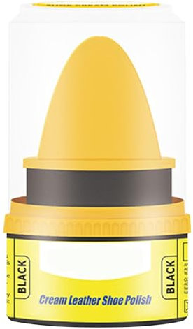 Schuhcreme, 50 ml, Lederreiniger und Pflegespülung, cremefarbene Schuhcreme, strapazierfähig, Konservierungsschutz, intensive Pflege, pflegend für trockenes, rissiges Leder, Schwarz , Refer to