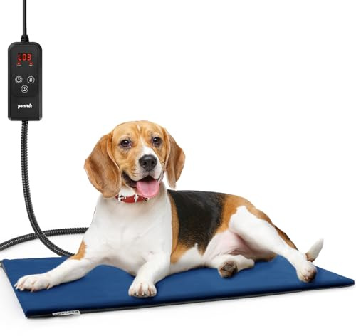 Pecute Ultimo giorno Tappetino Riscaldante per Cani e Gatti con Controller a 6 Stadi, 70×40 cm, Tappetini Riscaldanti per Cani Gatti, Tappetino Riscaldante Rettili, Anti-morso, Impermeabile, Grande