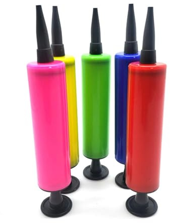 Ballongpump – ballonguppblåsningsluftpump | 5 handballongpump | ballongpump, handhållen, ballongfläkt, uppblåsare, slumpmässig färg, manuell handpump, uppblåsbar anordning för ballonger, bågset,