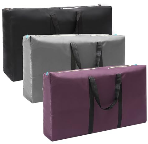 Smavles 3Pcs Borsa di Stoccaggio Super Grande Borsa di Stoccaggio Resistente con Maniglia per Biancheria da Letto Materassi Coperte Trapunte e Cuscini ( 80 x 48 x 25 CM)
