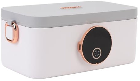 Annadue Portapranzo Elettrico Senza Fili, Scaldavivande Portatile a Riscaldamento Rapido da 1 Litro 45W, Scaldavivande Riscaldato con Ricarica USB per Viaggi in Camion per Auto