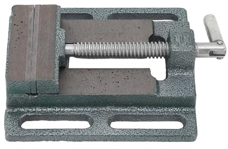 3 in Carbon Steel Drill Press Vise, 80 mm Flat Jaw Bench Clamp with Accurate Ground Base, Heavy Duty Milling Machine Vise for Woodworking and Metalworking