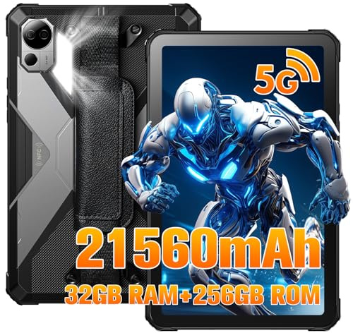 FOSSiBOT DT3 Rugged Tablet, Batteria 21560 mAh, 32GB+256GB/2TB, Tablet Android 15, Ricarica Rapida 66W, Display 10.4 2K IPS, Wi-Fi 6, IP68/IP69K, 64MP+32MP, Face ID/OTG/GPS (Nero)