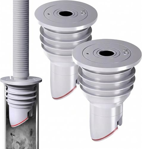 Washing Machine Waste Pipe Connector, 2 Pack 35-40mm Silicone Drain Hose Seal with Non-Return Valve, Anti-Odour Sewer Gas Blocker for Kitchen, Bathroom & Laundry Room