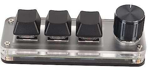 Yctze Tastentastatur, USB-Tastentastatur mit, Programmierbar, Typ-C-Kabelverbindung, Blaue Einhandtastatur, Mechanische Gaming-Tastatur, PC-Gaming-Zubehör (Black)
