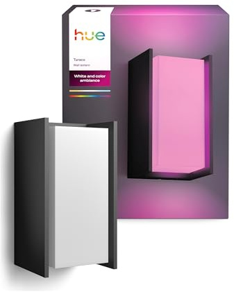 Philips Hue Turaco Outdoor wall Light, Anthracite, dimmable, Warm White Light, controllable via app, Compatible with Amazon Alexa (Echo, Echo Dot), new Generation