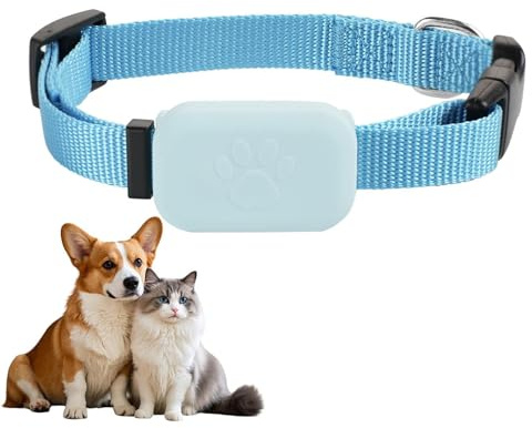 Traceur GPS Chat Chien, Traceur Pour Animaux, Sans Abonnement Mensuel, Étanche, Bluetooth, Collier Réglable, Localisation GPS, Longue Durée De Vie De La Batterie, Compatible Avec iOS Et Android (bleu)
