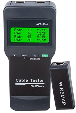 Tester per Fibra Ottica, NF-8108A. Rete LAN Telefono Cat5 del misuratore del tester del cavo RJ45 RJ11 BNC. Gatto 5e / 6e up stp