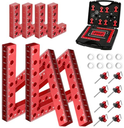 90 Degree Clamp 8 Sets, Corner Clamps for Woodworking and Welding | Aluminum Alloy, Professional Positioning Squares Woodwork Tools for Cabinet Drawer Boxes Picture Frames (14cm/5.5+5cm/1.96)
