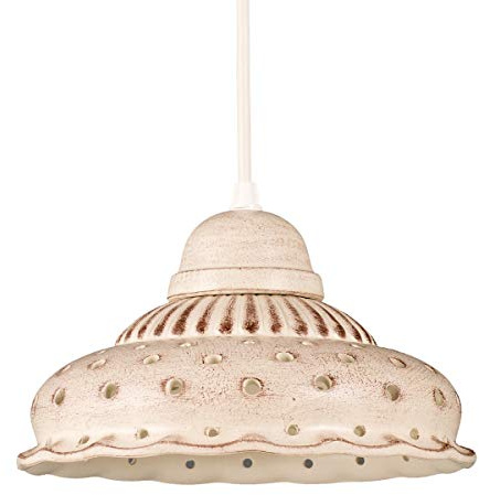 Helios Leuchten 207145 kleine Küchenlampe Keramiklampe braun | Pendellampe Pendelleuchte aus Keramik | handbemalte Keramikleuchte | Hängelampe 1 x E27