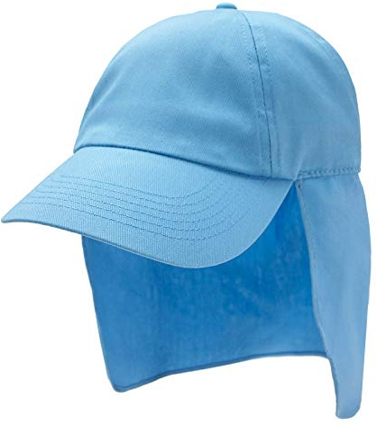 4sold Unisex skärmmössa med nackskydd, babymössa, småbarnsmössa, flicka, barn, mössa, UV-barn, Himmelsblå, one size