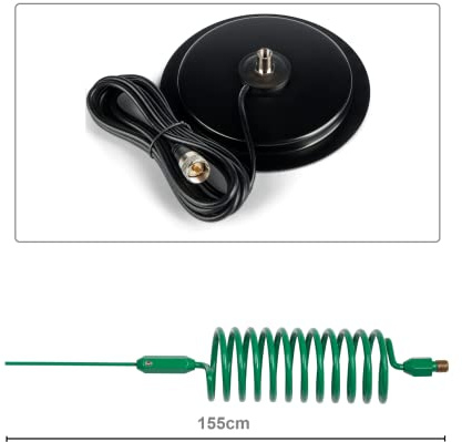 CB Aerial Kit, Tornado Stinger 155cm with Turbo Mag Mount, Multiple Colours (Green)
