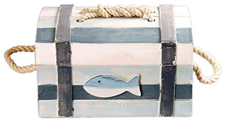 SESCO Holzkiste im maritimen Design in 3 Größen (21,5x15x12,5)