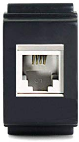 oniroview Presa RJ11 Telefonica Compatibile Living Classic Tasto Largo presa modulare 6/4 per cavi telefono connessione a crimpare senza attrezzi, colore nero