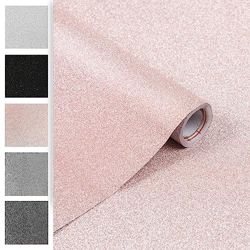DecoMeister Klebefolie Möbel 45x150 cm | Selbstklebende Möbelfolie Glitter | Klebefolie für Möbel - einfache Anwendung und stilvolle Umgestaltung | Glitzer Rosa