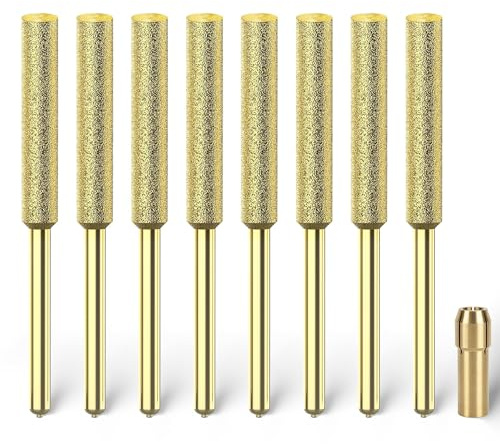 EzzDoo Bits - Diamond Sharpening Wheels, High Hardness 5.5mm Chainsaw Files for Electric Chainsaw Sharpener. 8 Pieces. (3/16'', 4.8mm)