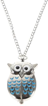 VILLCASE Cartoon Owl Wing Pocket Watch Quarz Anhänger Halskette