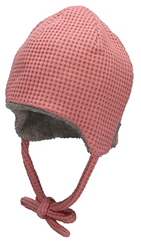 Sterntaler Baby Mädchen Beanie Baby Beanie Waffeloptik Mütze - Beanie Baby, Kinderbeanie - aus Viskose mit Bindeband - rosa, 37