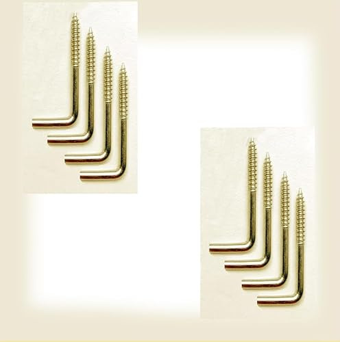 Byour3 - Clous de Remplacement pour Tringles avec Ressort de Pression Accessoires Vis Barre Extensible Ajustable Fixation Murale Fenêtre Rideaux (Dorè, Lot de 4 pièces)