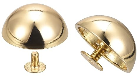 sourcing map 20x9mm Screw Back Rivets Hollow Round Head Leather Studs Spike Gold Tone 8 Sets