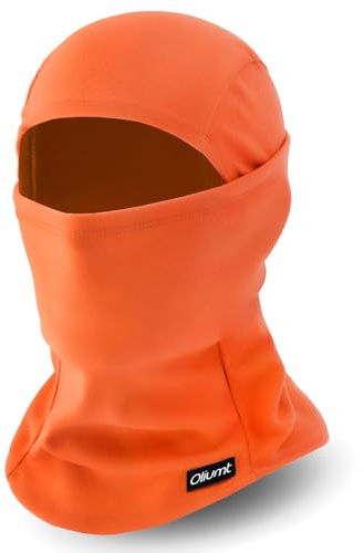 Oliumt Balaclava Ski Mask, Warm, Breathable & Lightweight, Full Coverage Fleece Winter Face Mask for Men & Women (Orange)