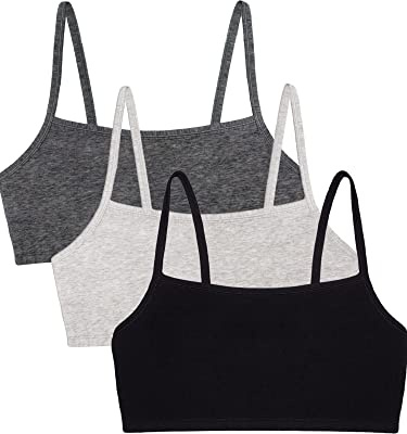 Fruit of The Loom Womens Built Up Tank Style Sports Bra, Black/Heather Grey/Charcoal, 36 US