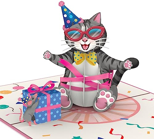 papercrush® Pop-Up Karte Geburtstagskatze - Lustige 3D Geburtstagskarte mit Katze für Frauen, Freundin & Mädchen - Besondere Glückwunschkarte mit Katzenmotiv zum Geburtstag von Katzenliebhaber