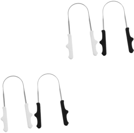 PartyKindom 4pezzi Nettalingua Inossidabile Per Pulizia Lingua Strumento Ergonomico u Shape Per Adulti e Facile Da Usare e Portatile Design Leggero e Resistente