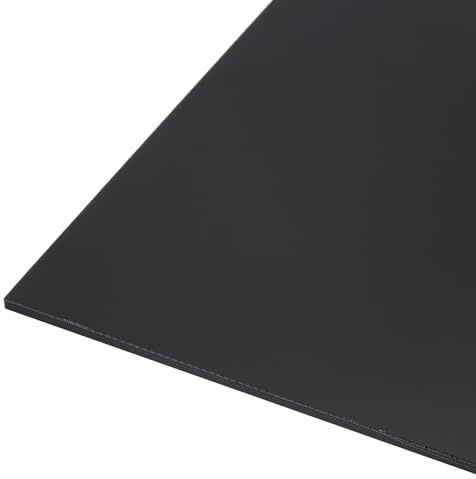 Rebower Plaque Plastique HDPE 1219 x 152 x 6mm, Planche à Découper en Polyéthylène Haute Densité Bloc Solide Noir, [pour Marine, DIY, Sol Domestique]