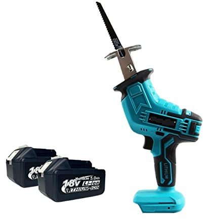 Mini motosierra, 3600W 12000SPM sin escobillas eléctrica sin cable Sierra recíproca Herramienta de corte de madera de metal de velocidad variable para ramas de árboles, patio, hogar y jardín(One Bat B