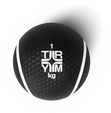 Trym Medizinball – 1 kg bis 10 kg Gewicht, Ø 23 cm, mit Griffiger Oberfläche, rutschfest, Gummi, Gewichtsball, Slamball, Wall Ball, Krafttraining, Weighted Ball, Physiotherapie, Fitness