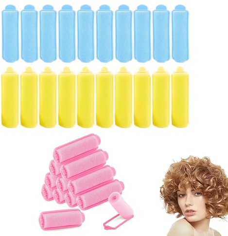 30 Stück Schaum Schwamm Lockenwickler, 3 cm Haarrollen Weicher Schaumstoffschwamm Haarwickler, DIY Haarstyling Friseurwerkzeuge Haarwickler für Frauen