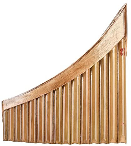 Panflöte, 15 Pfeifen, natürliches Instrument G für Panflöte, chinesisches traditionelles Holzblasinstrument mit Tasche