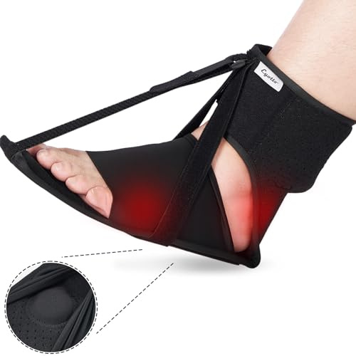 eYotto Plantarfasziitis-Nachtschiene, Plantarfasziitis-Bandage, für Damen und Herren, mit verstellbaren Riemen und integriertem Fußmassageball, Fußbandage für Plantarfasziitis,