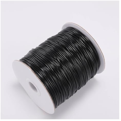 Wisafory Wachsschnur Lederband Lederschnur Leder Seil Lederriemen Lederbänder Bastelschnur für Schmuckherstellung Armbänder Basteln Dekorieren DIY-Projekte Nähen Schwarz 0.8mm x 10M