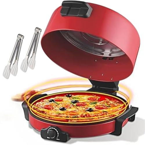 Macchina per Pizza elettrica, Macchina per Pancake, Forno per Pizza da 40 cm, Controlli della Temperatura Regolabili e indicatore Luminoso, Piastra riscaldante Antiaderente su Entrambi i Lati