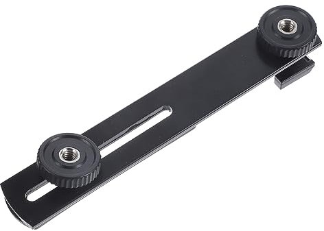 LOEFLIFA Supporto Microfono Doppia Testa in Alluminio e Abs Con Asta Orizzontale Per Live Streaming e Videoconferenze Staffa Multiuso Per Flash e Illuminazione Studio