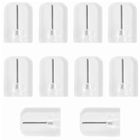 Lxtness Gancio Autoadesivo per Bastone [10 Pezzi], Ganci Decorativi per Finestra, Curtain Hooks per Muro Parete Tende, Ganci per Zanzariere, per Tende di Rete Canne Ganci