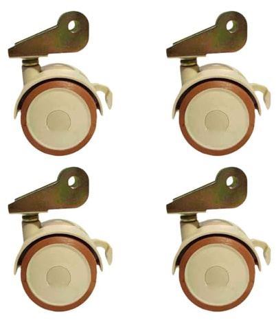 MERIGLARE 4 Stück Lenkrollen Möbelrollen Transportrollen Stuhlrollen Schwenkrollen Profil Halterung Und Feststellbremse für Tische Schränke Und Babybette, Clip 30mm