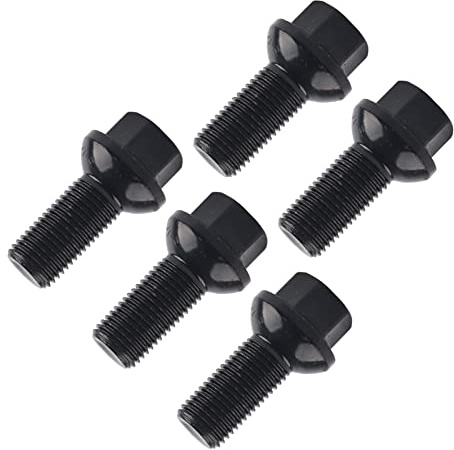 CFTGIW 5pcs M14x1.5 Mm Tuertas de Pernos de Rueda de Ruedas Ajustas para Mercedes- A180 A200 W176 2012- Acero Inoxidable Negro A0009908307