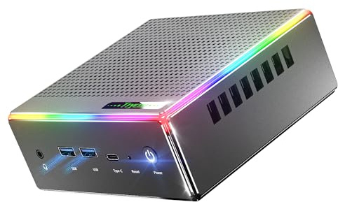 Trycoo Mini PC AMD Ryzen 7 7840HS(5.1GHz) 8C/16T Mini Computers 16GB DDR5 RAM 512GB NVMe SSD WiFi 6 BT 5.2 HD DP Full Function Type-C RJ45 TDP 65W Support 64GB RAM and 4TB SSD Extensions