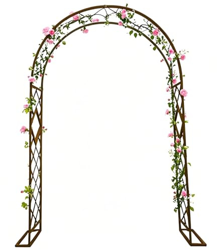 Arche de rose en bronze robuste pour plantes grimpantes, décoration de mariage, treillage en métal, 140 x 220 cm, parfaite pour les événements en plein air et les présentations florales