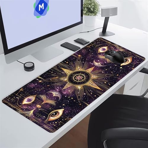 Alfombrilla de Ratón Grande 900x300x3 mm Alfombrilla Raton XXL Costuras de Los Laterales Están Bien Cosidas y Rematadas Evitando Que se Deshilache, Ideal para el Escritorio (Cielo Estrellado Universo)
