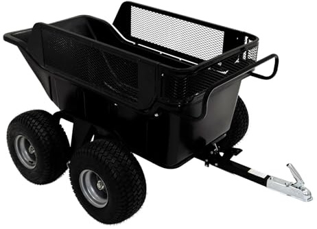 ATV-Anhänger Kippwagen Kippfunktion Quad Heavy-Duty Offroad-Arbeitsanhänger Federladekasten beladen 680 kg Nutzlast Bauernhof Landschaftsbau Garten abnehmbare Seitenwände Verlängerung 4 Räder