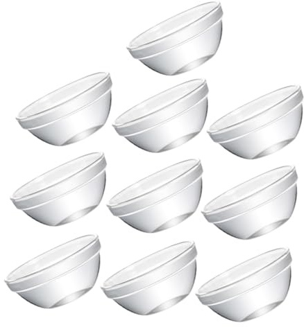VANZACK 10 pièces Lot de Bols Verre Résistant Haute Température Petits Ramequins Empilables pour Dessert Salade Sauce Pudding et Service Fruits