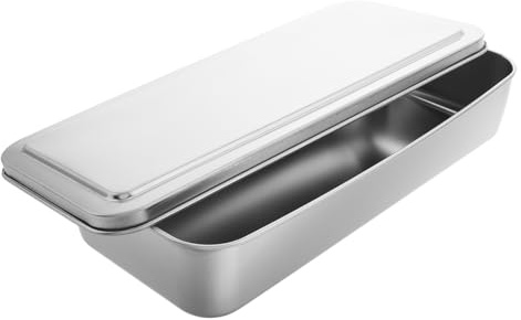 BESTYASH Teglia da Forno Rettangolare in Acciaio con Coperchio Teglia Profonda Antiaderente per Dolci e Torte Facile da Pulire per Cottura e Conservazione