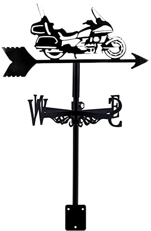 SYFOAR Wetterfahne für den Garten, Metall-Motorrad-Wetterfahne mit Dekorationen zur Dachmontage, Windrichtungsanzeiger für den Außenbereich, Dach, Bauernhof, Hof