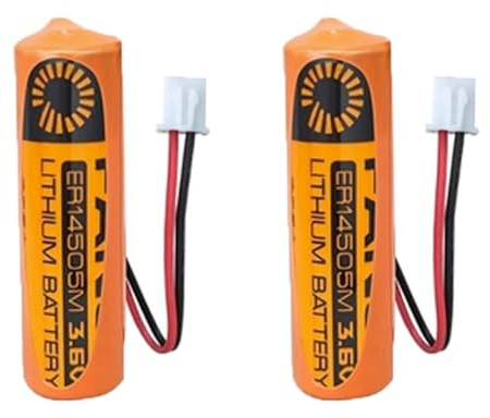 (2 Pack) ER14505M 3.6V AA Lithium Battery 2200mAh Li-SOIC2 Batteries (White Plug)