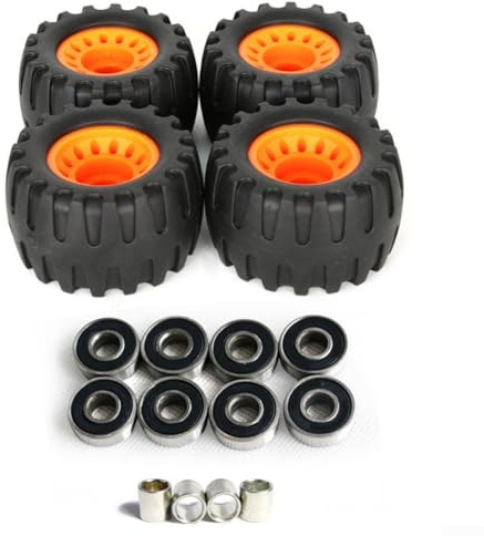 Roues de longboard tout-terrain, en plastique durable absorbant les chocs pour les terrains accidentés, compatibles avec les sentiers et toutes saisons, roues de longboard robustes, pour une conduite